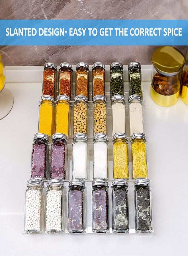 Delavala Spice Drawer Organizer 4 Tier, Acrylic Seasoning Organizer Rack, Clear Spice Rack Tray, Kitchen Seasoning Jars Drawers Insert (Jars Not Included/Expandable From 9" to 18") - Image 3